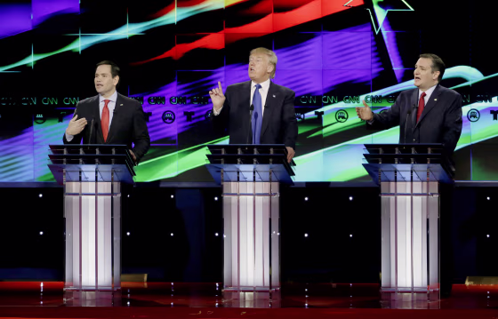 Image: Marco Rubio, Donald Trump, Ted Cruz