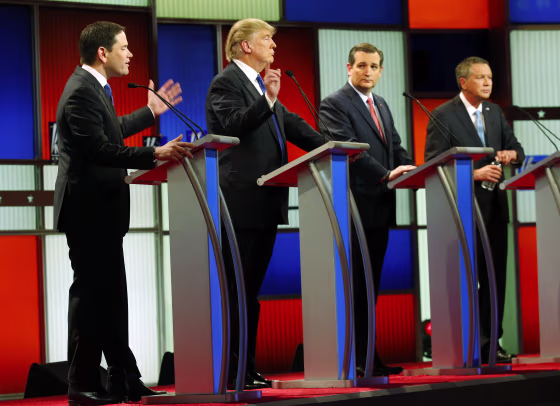 Image: Marco Rubio, Donald Trump, Ted Cruz, John Kasich