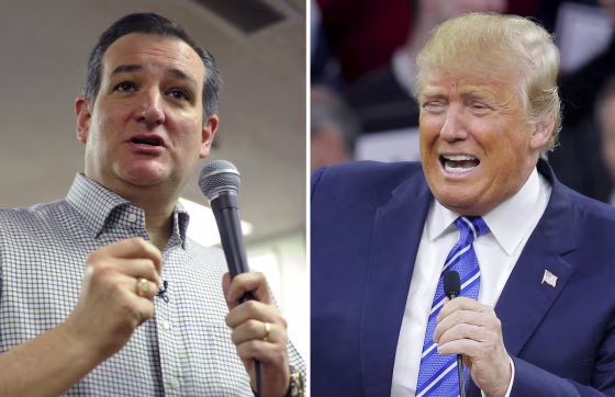Image: A combination photo of U.S. Republican presidential candidates Donald Trump and Ted Cruz