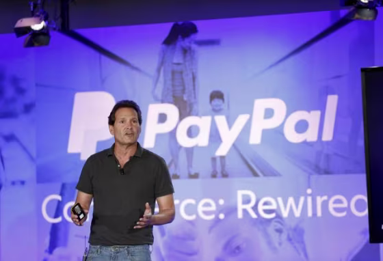 File photo of PayPal President and CEO designee Dan Schulman speaking during an event at Terra Gallery in San Francisco