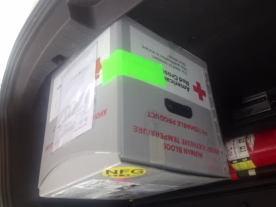 IMAGE: Red Cross blood box