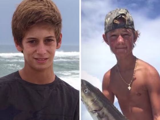 Fourteen-year-olds Perry Cohen and Austin Stephanos are seen in this handout provided by the United States Coast Guard in Miami on July 26, 2015.