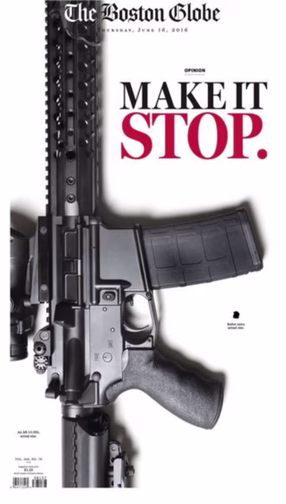 The front page of the Boston Globe.