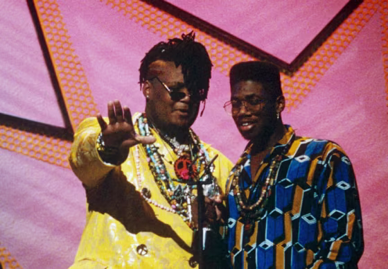 Attrell ' Prince Be ' Cordes, left, and Jarrett Cordes of P.M. Dawn attend the Brit Awards in 1992.