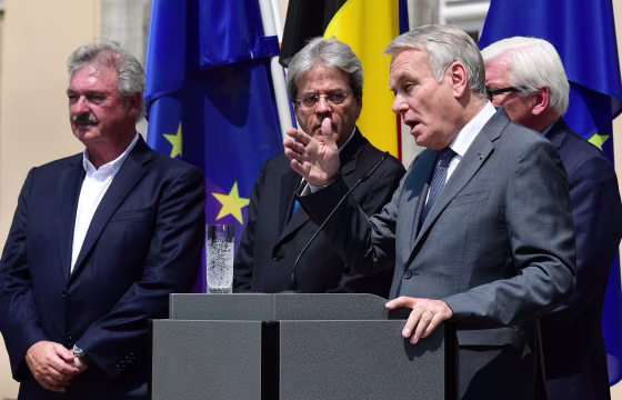 Image: Jean-Marc Ayrault, Jean Asselborn, Paolo Gentiloni and Frank-Walter Steinmeier
