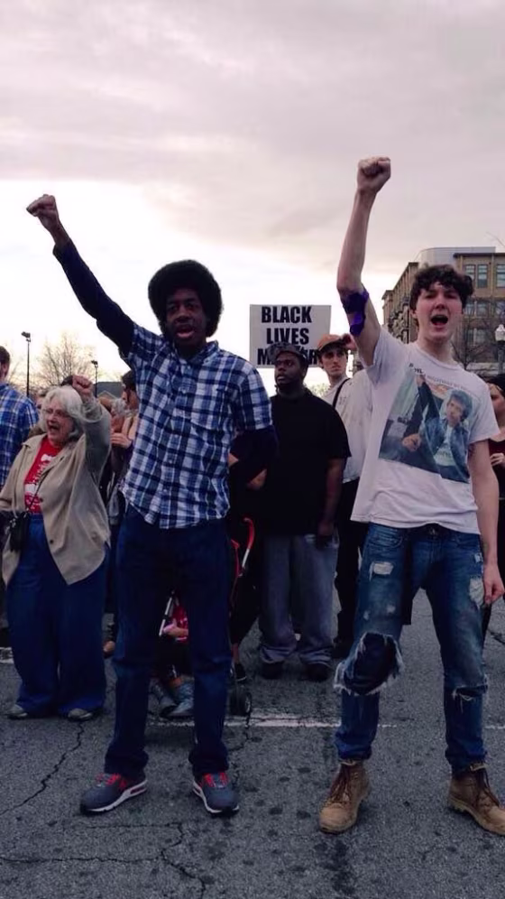 Protestors meet to declare, "Black lives matter."
