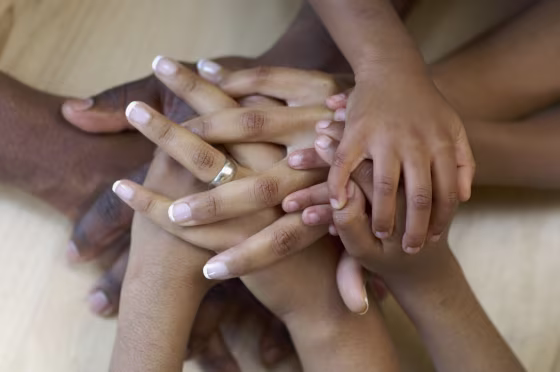 Family's hands
