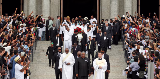 Image: The casket for Philando Castile is carried from the Cathedral of St. Paul