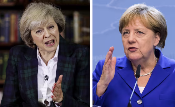 Image: Theresa May and Angela Merkel