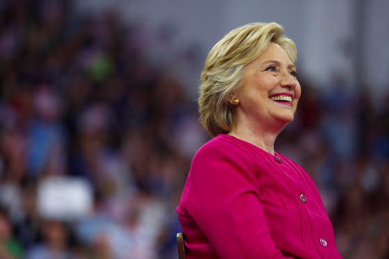 Image: Democratic presidential candidate Hillary Clinton campaigns on the campus of Temple University in Philadelphia, Pennsylvania