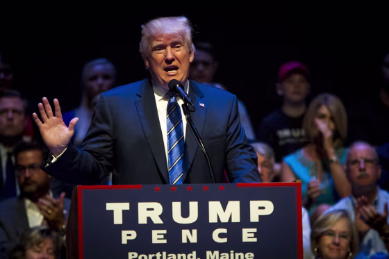 Image: Republican Presidential Candidate Donald Trump Campaigns In Portland, Maine