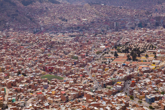 View of the La Paz, Bolivia cityscape