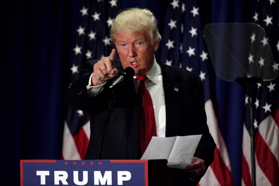 Image: Republican presidential nominee Donald Trump speaks at the Cleveland Arts and Social Sciences Academy in Cleveland