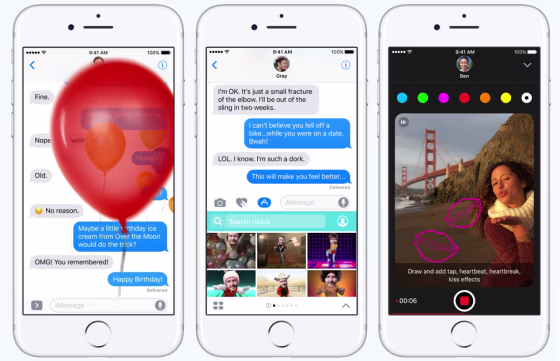 Image: New iMessage features in iOS 10