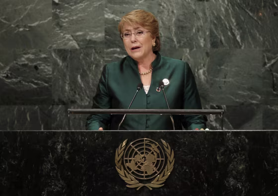 Image: President Michelle Bachelet of Chile addresses the 71st United Nations General Assembly in Manhattan
