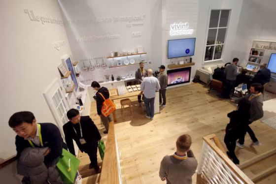 Attendees tour a Vivint Smart Home during the 2016 CES trade show in Las Vegas, Nevada