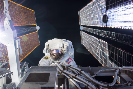 Image: Flight Engineer Kate Rubins conducted a six-hour and 48-minute spacewalk on Sept. 1, 2016