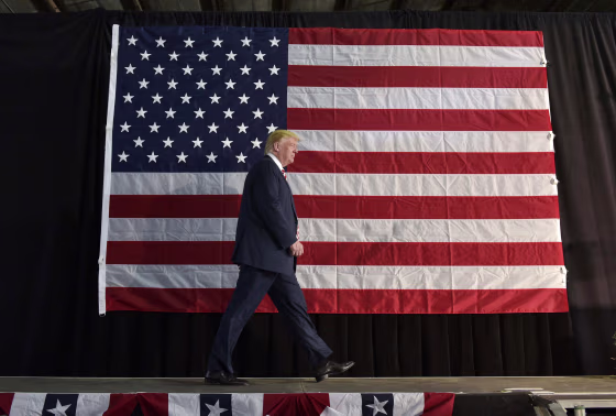 Image: Trump arrives to speak at a rally in Colorado Springs