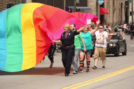 Officer Danielle Woods at a Detroit Pride celebration in 2016