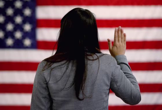 Image: Immigrants Become Naturalized US Citizens At Ceremony In New Jersey
