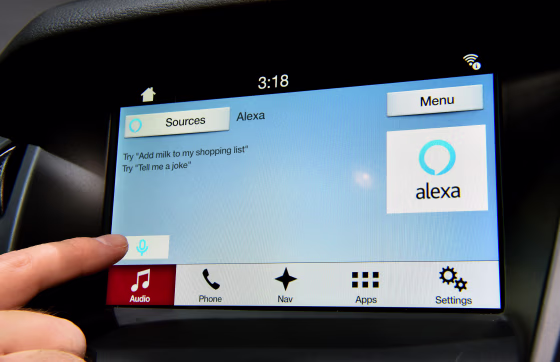 Image: Ford and Amazon team up to offer consumers the ability to access their car from home, and call up other features from their vehicle via Alexa