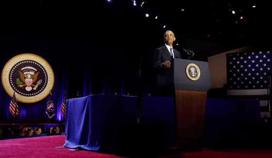 Image: Obama delivers his farewell address in Chicago