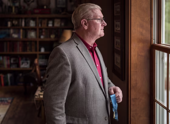 Vietnam veteran Sammy Lee Davis, 70, at his home near Freedom, Indiana.