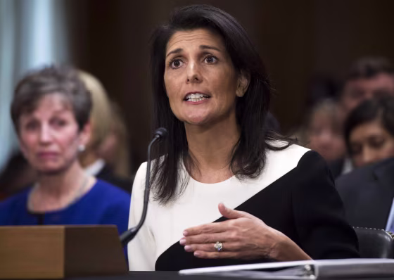 Image: South Carolina Governor Nikki Haley testifies during her confirmation hearing for US Ambassador to the United Nations (UN) before the Senate Foreign Relations committee on Capitol Hill in Washington, D.C., on Jan.18, 2017.