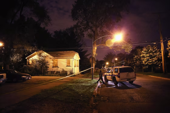 Image: Police collect evidence at the scene of a shooting on June 23, 2013 in Chicago, Ill.