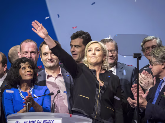 Image: Marine Le Pen presidential meeting in Lyon
