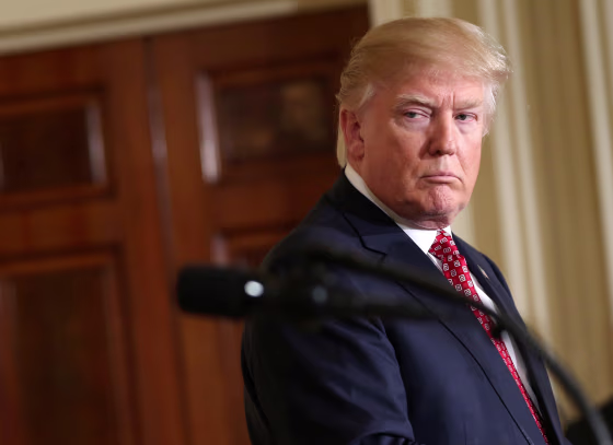 Image: President Donald Trump looks on during a joint news conference at the White House in Washington, D.C., on Feb. 10, 2017.