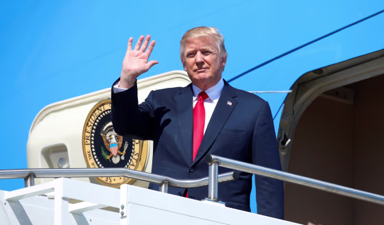 Image: U.S. President Donald Trump arrives to tour the Boeing South Carolina facility in North Charleston