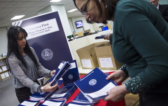 Image: Trump's America First budget at the GPO bookstore in Washington