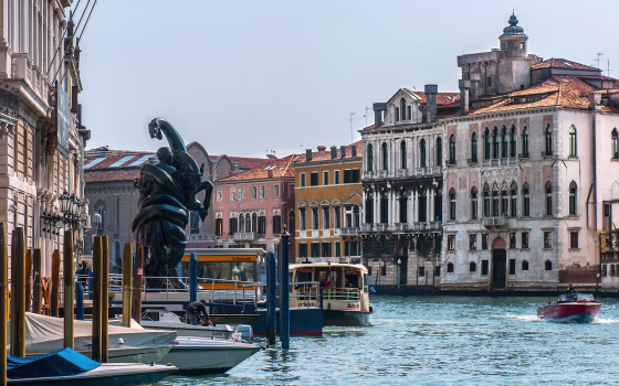 Image: A sculpture from Damien Hirst's new exhibition is seen at Palazzo Grassi in Venice