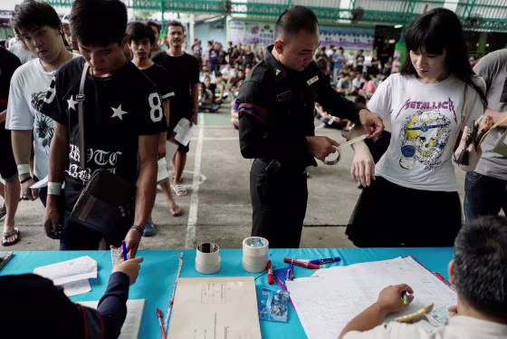 Transgender woman at Thai army draft