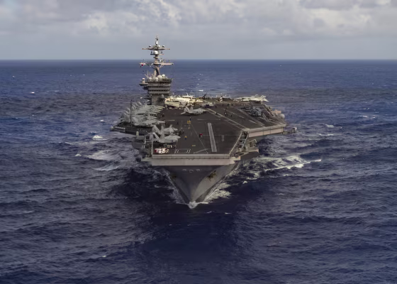 Image: The aircraft carrier USS Carl Vinson (CVN 70) transits the Pacific Ocean