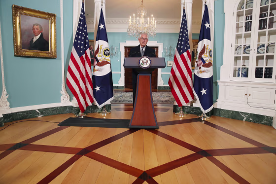 Image: Tillerson speaks about Iran and North Korea