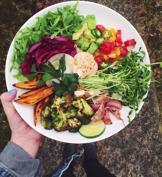 Image: A plate of vegetables