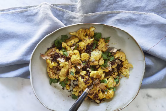 Cauliflower supplies 3 grams of fiber and more than half of your daily vitamin C requirements in each 30-calorie cup.