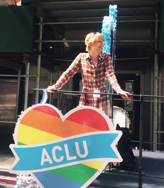Image: Chelsea Manning smiles during the NYC Pride Parade