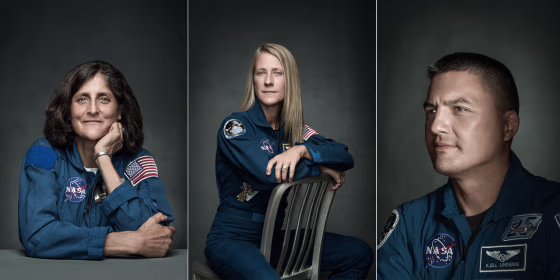 From left to right: astronauts Sunita \"Suni\" Williams, Karen Nyberg, and Kjell Lindgren