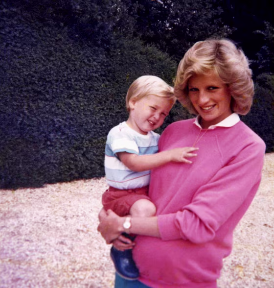 Image: Diana, Princess of Wales, holds Prince William