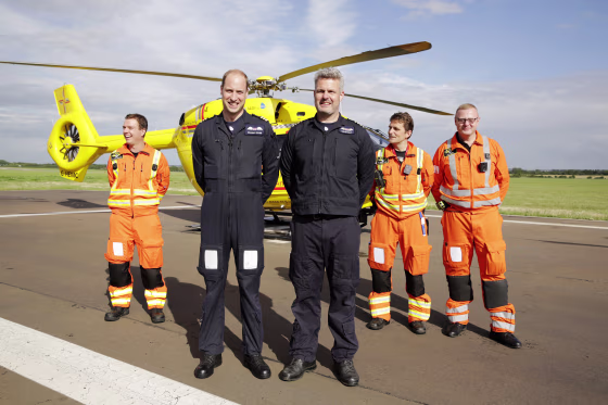 Image: Prince William, Duke of Cambridge starts his final shift with the East Anglian Air Ambulance