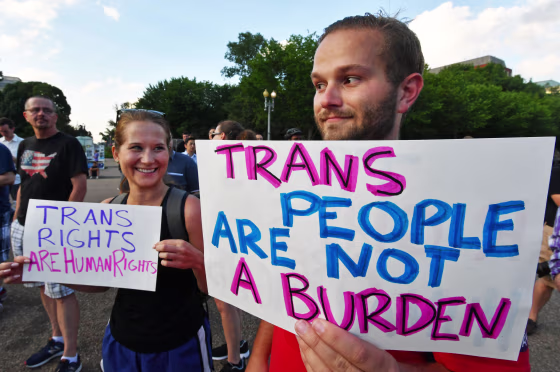 Image: US-POLITICS-MILITARY-TRANSGENDER-TRUMP-PROTEST