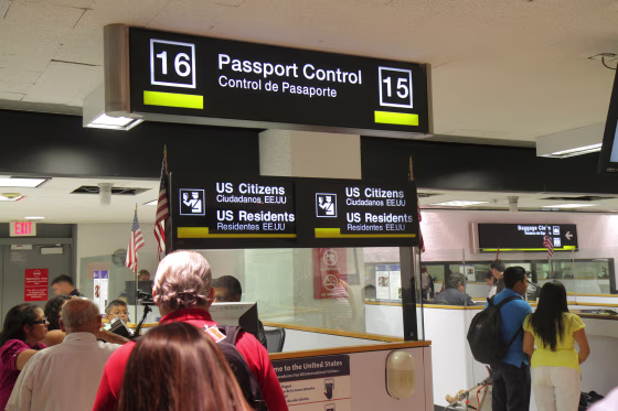 Image: Miami International Airport, Passengers Entering Passport Control