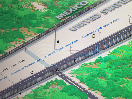 Image: A graphic presented by border patrol during a presentation about the proposed border wall