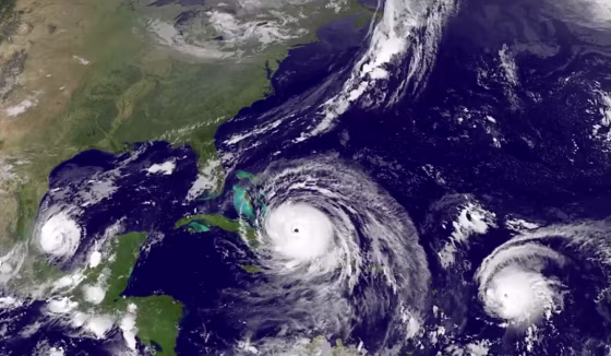 Image: Hurricanes Irma, Jose, Katia over the Caribbean