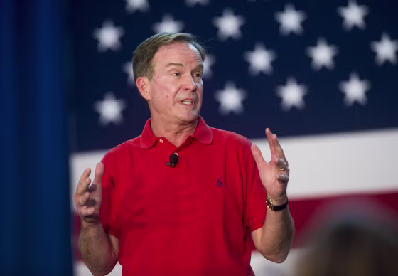 Image: Attorney General Bill Schuette announces gubernatorial run at Midland BBQ