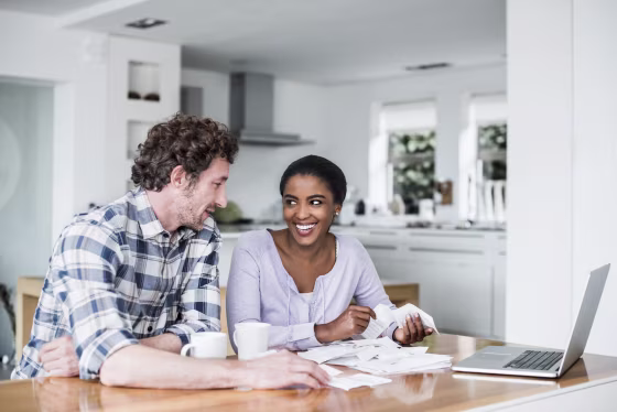Image: Happy Couple Making Online Payment