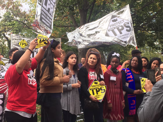 Temporary Protected Status holders chant "TPS Yes! Deportation No!" in Washington D.C.